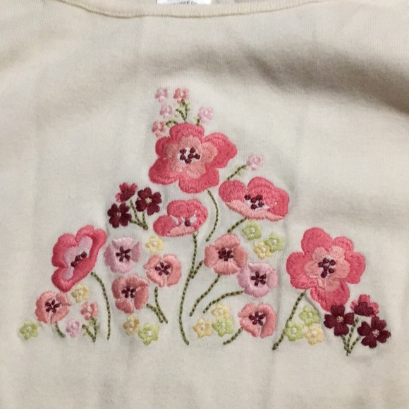 Vintage Gymboree Primrose Cream embroidered floral top sz 9 - Picture 6 of 9